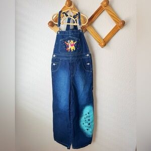 Vintage Embroidered Winnie the Pooh Girls Overalls